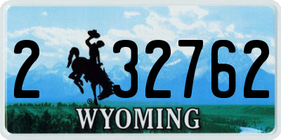 WY license plate 232762