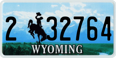 WY license plate 232764