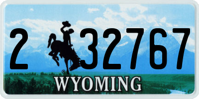 WY license plate 232767