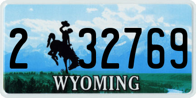 WY license plate 232769