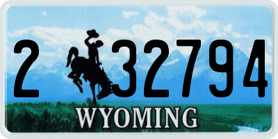 WY license plate 232794