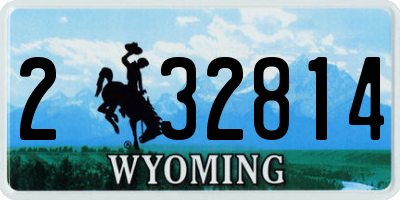 WY license plate 232814