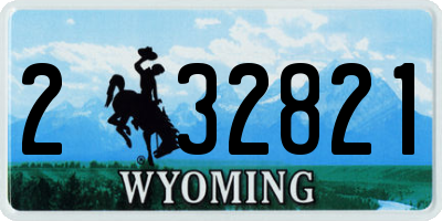 WY license plate 232821