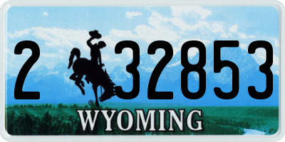 WY license plate 232853