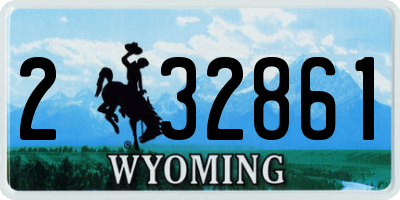 WY license plate 232861