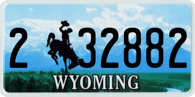 WY license plate 232882