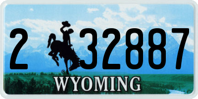 WY license plate 232887
