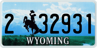 WY license plate 232931