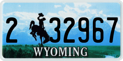 WY license plate 232967