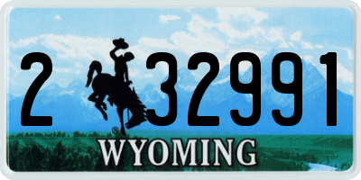WY license plate 232991