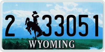 WY license plate 233051