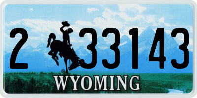 WY license plate 233143