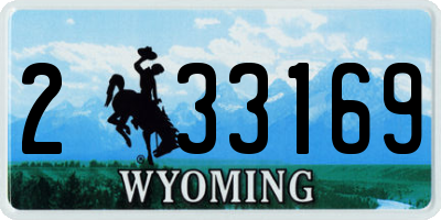 WY license plate 233169