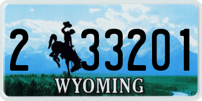 WY license plate 233201