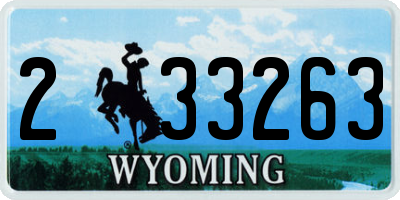 WY license plate 233263