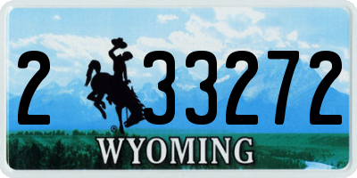 WY license plate 233272