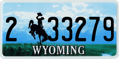 WY license plate 233279