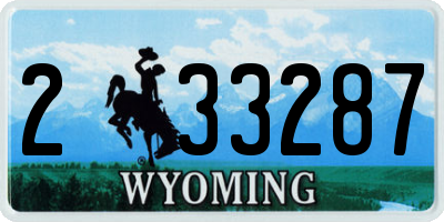 WY license plate 233287