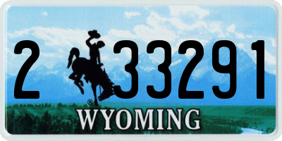 WY license plate 233291