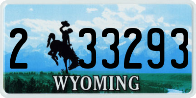 WY license plate 233293