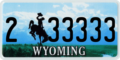 WY license plate 233333