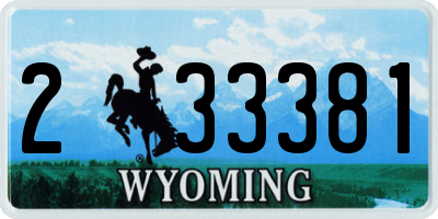 WY license plate 233381