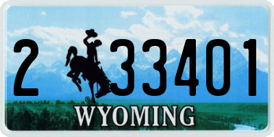 WY license plate 233401