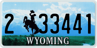 WY license plate 233441