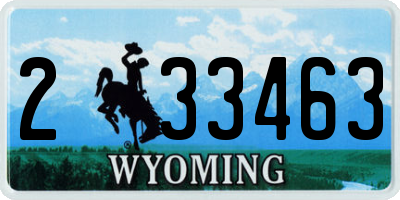 WY license plate 233463