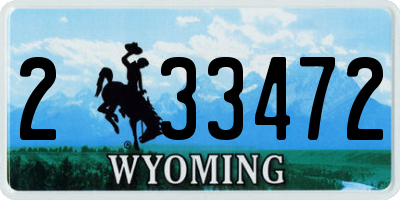 WY license plate 233472