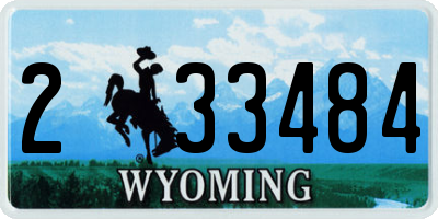 WY license plate 233484