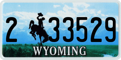 WY license plate 233529