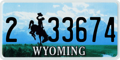 WY license plate 233674