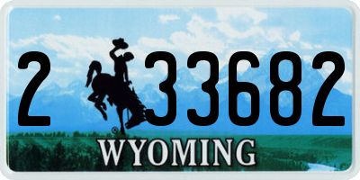 WY license plate 233682