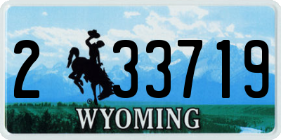 WY license plate 233719