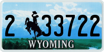 WY license plate 233722