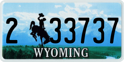 WY license plate 233737