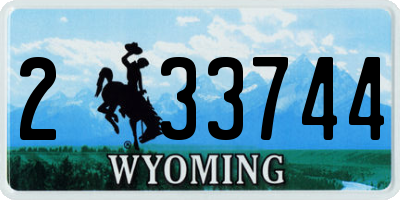 WY license plate 233744