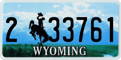 WY license plate 233761