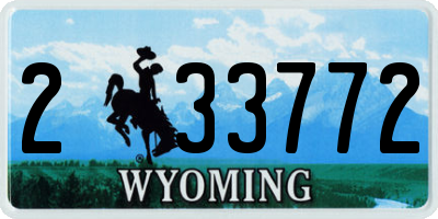 WY license plate 233772