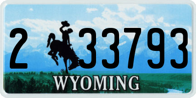 WY license plate 233793