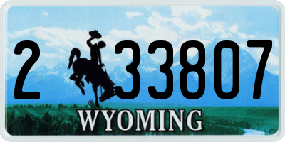 WY license plate 233807