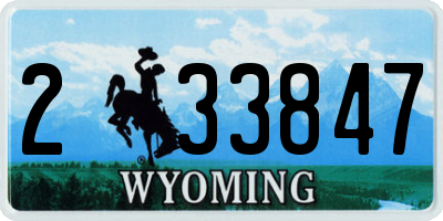 WY license plate 233847