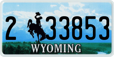 WY license plate 233853
