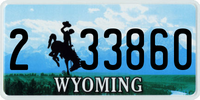 WY license plate 233860