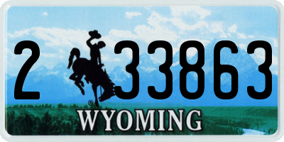 WY license plate 233863
