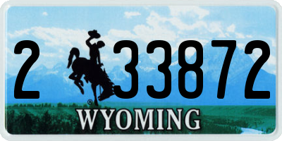 WY license plate 233872