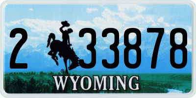 WY license plate 233878