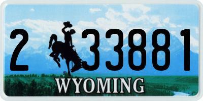WY license plate 233881