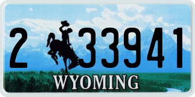 WY license plate 233941